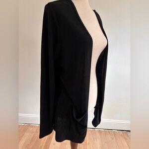 Aeropostale XL Black Lightweight Open Front Cardigan with Pockets